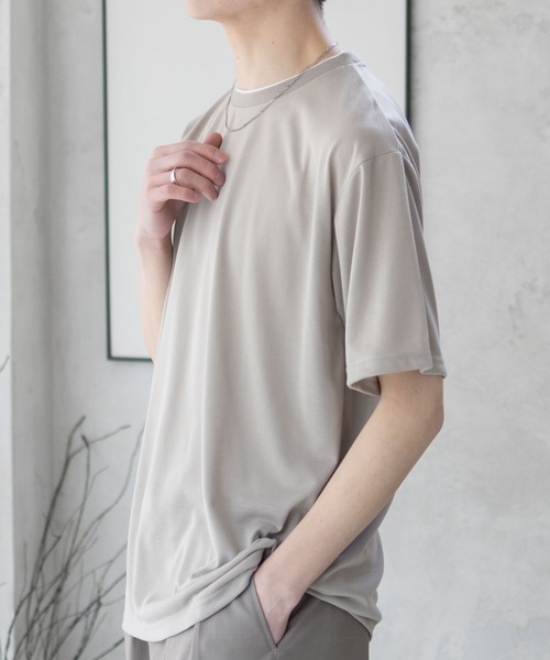 NAVY(ネイビー)の「NAVY 天竺クルーレイヤーTシャツ(Tシャツ/カットソー・メンズ・グレイッシュベージュ/ネイビー/ホワイト・S/M/L/XL/XXL)」の14枚目の写真