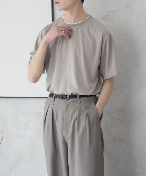 NAVY(ネイビー)の「NAVY 天竺クルーレイヤーTシャツ(Tシャツ/カットソー・メンズ・グレイッシュベージュ/ネイビー/ホワイト・S/M/L/XL/XXL)」の12枚目の写真