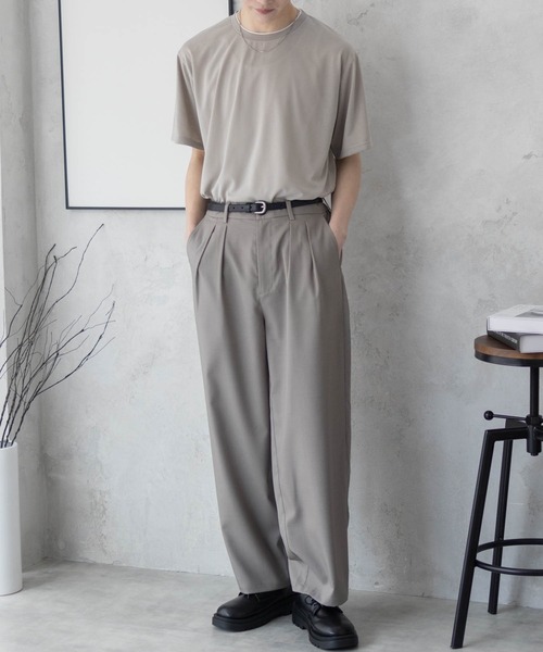 NAVY(ネイビー)の「NAVY 天竺クルーレイヤーTシャツ(Tシャツ/カットソー・メンズ・グレイッシュベージュ/ネイビー/ホワイト・S/M/L/XL/XXL)」の11枚目の写真