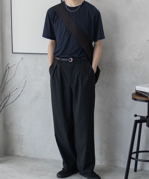 NAVY(ネイビー)の「NAVY 天竺クルーレイヤーTシャツ(Tシャツ/カットソー・メンズ・グレイッシュベージュ/ネイビー/ホワイト・S/M/L/XL/XXL)」の16枚目の写真