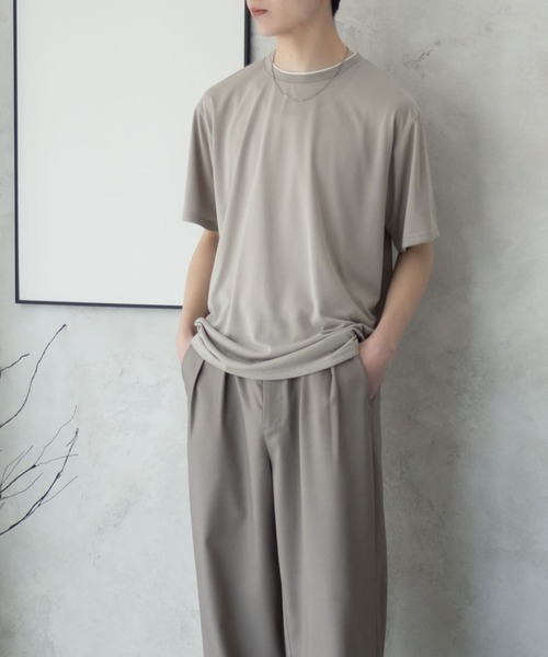NAVY(ネイビー)の「NAVY 天竺クルーレイヤーTシャツ(Tシャツ/カットソー・メンズ・グレイッシュベージュ/ネイビー/ホワイト・S/M/L/XL/XXL)」の13枚目の写真