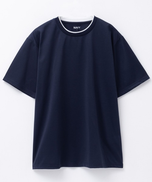 NAVY(ネイビー)の「NAVY 天竺クルーレイヤーTシャツ(Tシャツ/カットソー・メンズ・グレイッシュベージュ/ネイビー/ホワイト・S/M/L/XL/XXL)」の22枚目の写真