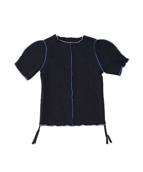 unica(ユニカ)の「ジョイントドロストT(Tシャツ/カットソー・レディース・オフホワイト/ブラック・FREE)」の2枚目の写真