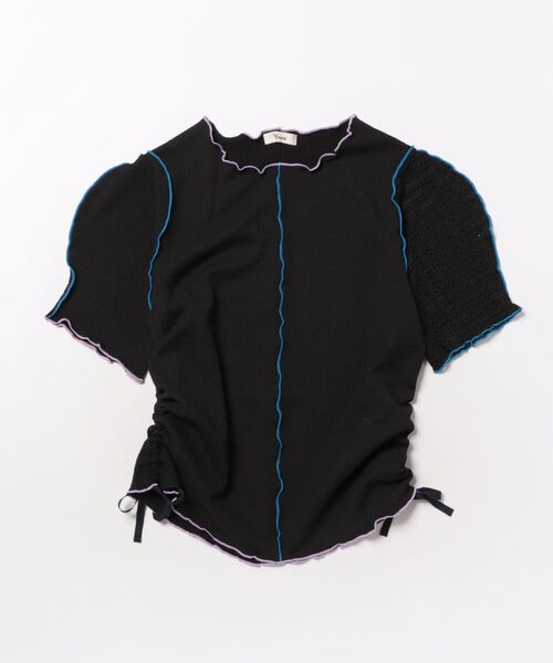 unica(ユニカ)の「ジョイントドロストT(Tシャツ/カットソー・レディース・オフホワイト/ブラック・FREE)」の5枚目の写真