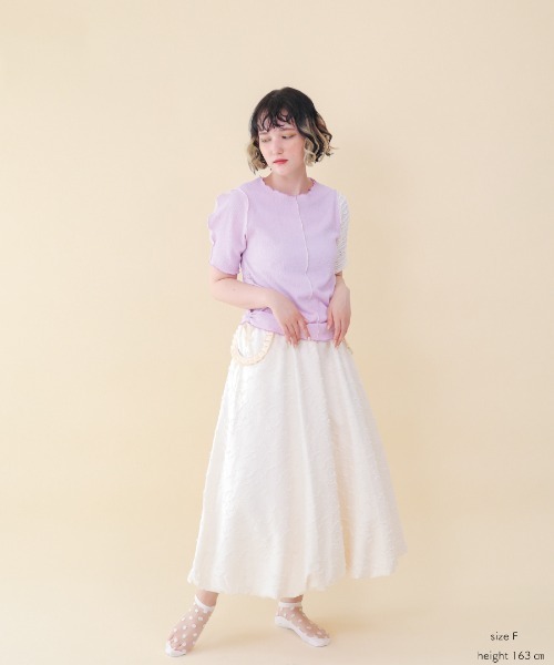 unica(ユニカ)の「ジョイントドロストT(Tシャツ/カットソー・レディース・オフホワイト/ブラック・FREE)」の11枚目の写真