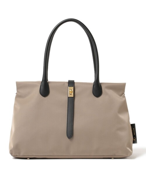 VIOLAd'ORO（ヴィオラドーロ）の「VIOLAd’ORO / ナイロン スクエア トートバッグ（トートバッグ・レディース・ブラウン系その他4/ブラック・ONE SIZE）」の7枚目の写真