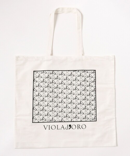 VIOLAd'ORO（ヴィオラドーロ）の「VIOLAd’ORO / ナイロン スクエア トートバッグ（トートバッグ・レディース・ブラウン系その他4/ブラック・ONE SIZE）」の14枚目の写真