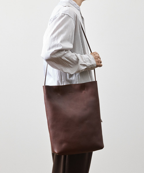 SLOW（スロウ）の「SLOW スロウ / cb-utility tote bag-M クロムステアレザー2WAYショルダーバッグ レザートートバッグ / 858S52R（トートバッグ・メンズ・チョコ/ブラック・FREE）」の11枚目の写真