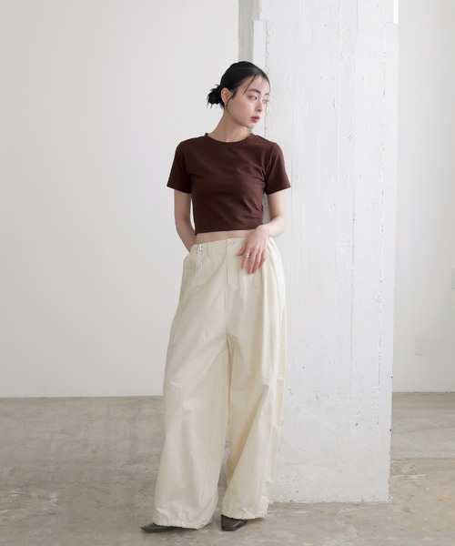 LIAN(リアン)の「シンプルミニT(Tシャツ/カットソー・レディース・ブラック/ブラウン/オフホワイト・FREE)」の19枚目の写真