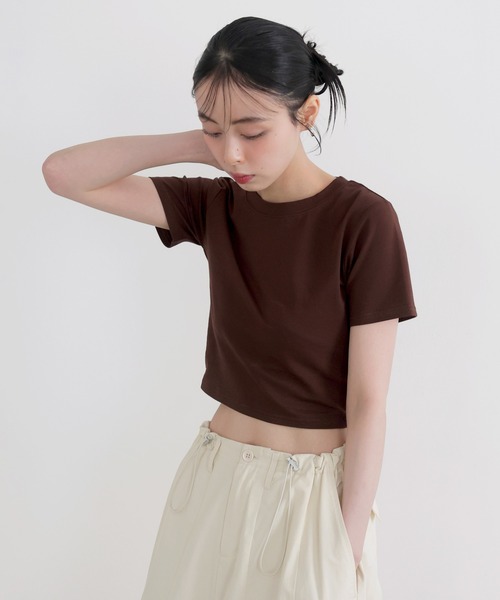 LIAN(リアン)の「シンプルミニT(Tシャツ/カットソー・レディース・ブラック/ブラウン/オフホワイト・FREE)」の20枚目の写真