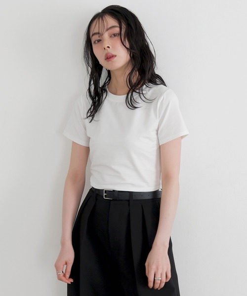 LIAN(リアン)の「シンプルミニT(Tシャツ/カットソー・レディース・ブラック/ブラウン/オフホワイト・FREE)」の9枚目の写真