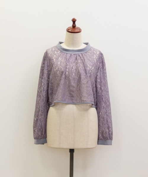 CLETTE(クレット)の「レーストップス付き2WAYワンピースドレス(ドレス・レディース・ネイビー/ラベンダー/ブラック・LL/3L/4L)」の19枚目の写真