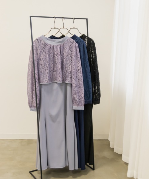 レーストップス付き2WAYワンピースドレス（ドレス）｜CLETTE（クレット