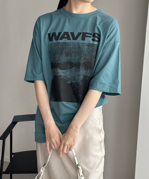 Miniministore（ミニミニストア）の「ロングtシャツ ビッグシルエットTシャツ半袖半袖（Tシャツ/カットソー・レディース・ダークグレー/ホワイト/ブルーグリーン・M/XL/L）」の16枚目の写真