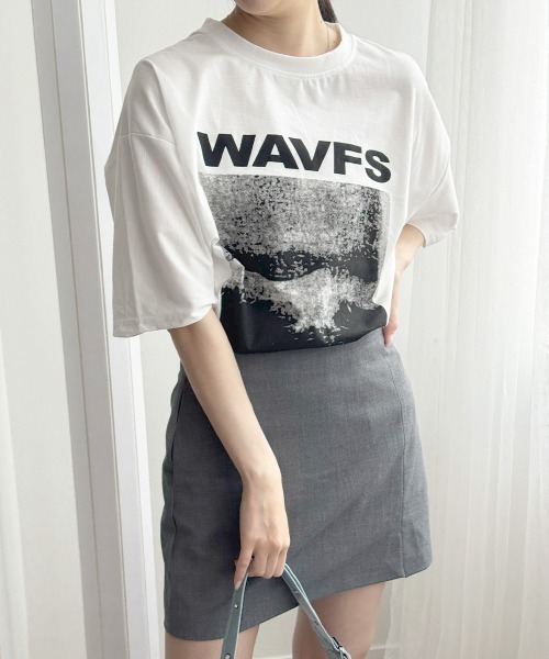 Miniministore（ミニミニストア）の「ロングtシャツ ビッグシルエットTシャツ半袖半袖（Tシャツ/カットソー・レディース・ダークグレー/ホワイト/ブルーグリーン・M/XL/L）」の19枚目の写真