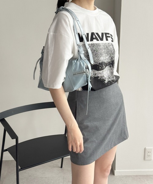 Miniministore（ミニミニストア）の「ロングtシャツ ビッグシルエットTシャツ半袖半袖（Tシャツ/カットソー・レディース・ダークグレー/ホワイト/ブルーグリーン・M/XL/L）」の20枚目の写真