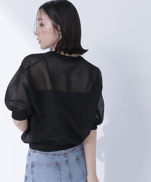 NATURAL BEAUTY BASIC(ナチュラルビューティーベーシック)の「◇シアーフォルムニット(ニット/セーター・レディース・ダークオレンジ/オフホワイト/ブラック・FREE)」の8枚目の写真