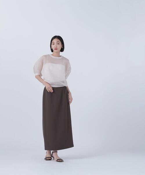 NATURAL BEAUTY BASIC(ナチュラルビューティーベーシック)の「◇シアーフォルムニット(ニット/セーター・レディース・ダークオレンジ/オフホワイト/ブラック・FREE)」の16枚目の写真