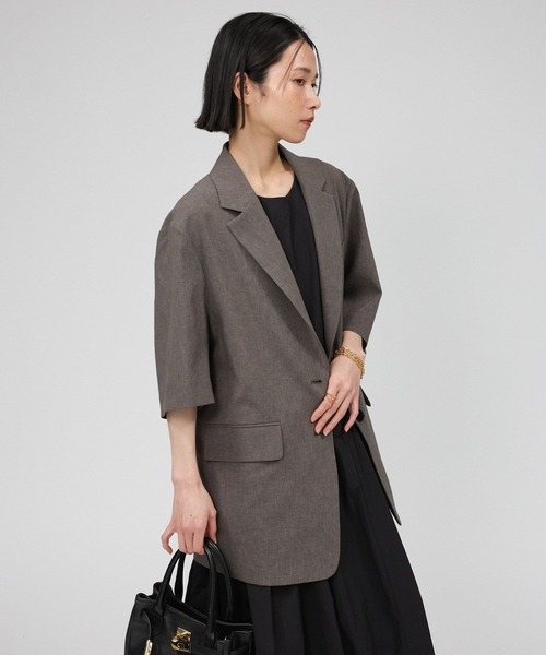 BABYLONE（バビロン）の「リネンライク2Bジャケット（テーラードジャケット・レディース・グレー/ベージュ・フリー）」の5枚目の写真