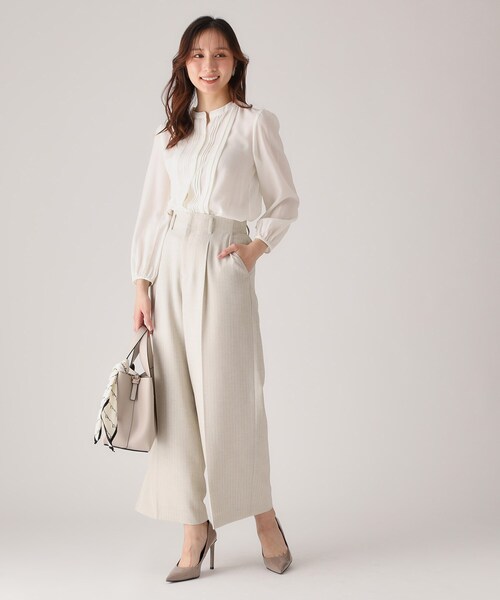 COUP DE CHANCE（クードシャンス）の「◆【洗える／シアー素材】タックデザインブラウス（シャツ/ブラウス・レディース・ネイビー/ホワイト/ベビーピンク・34/36/38/40）」の11枚目の写真