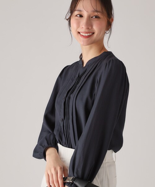 COUP DE CHANCE（クードシャンス）の「◆【洗える／シアー素材】タックデザインブラウス（シャツ/ブラウス・レディース・ネイビー/ホワイト/ベビーピンク・34/36/38/40）」の14枚目の写真