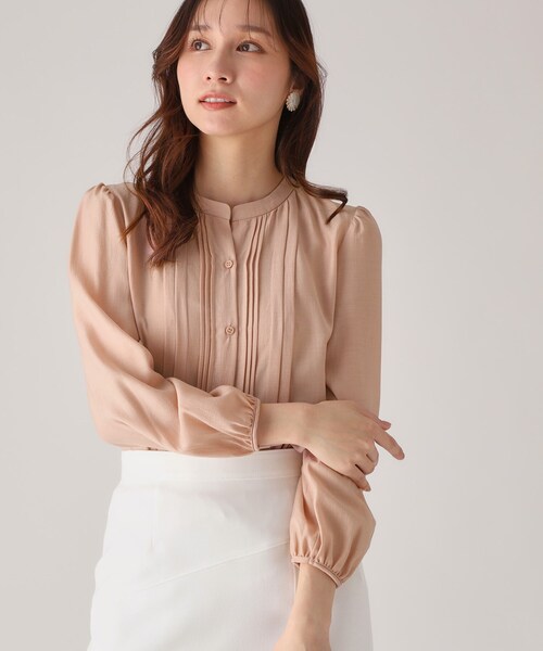 COUP DE CHANCE（クードシャンス）の「◆【洗える／シアー素材】タックデザインブラウス（シャツ/ブラウス・レディース・ネイビー/ホワイト/ベビーピンク・34/36/38/40）」の17枚目の写真