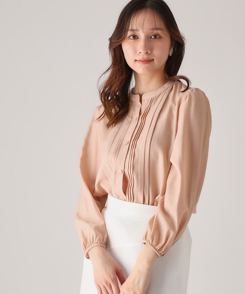 COUP DE CHANCE（クードシャンス）の「◆【洗える／シアー素材】タックデザインブラウス（シャツ/ブラウス・レディース・ネイビー/ホワイト/ベビーピンク・34/36/38/40）」の18枚目の写真