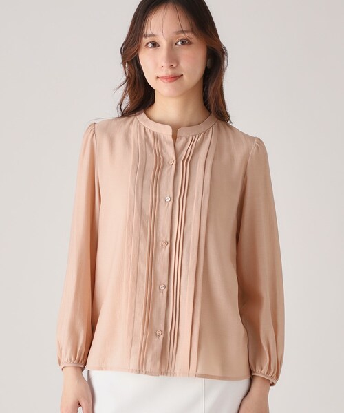 COUP DE CHANCE（クードシャンス）の「◆【洗える／シアー素材】タックデザインブラウス（シャツ/ブラウス・レディース・ネイビー/ホワイト/ベビーピンク・34/36/38/40）」の21枚目の写真