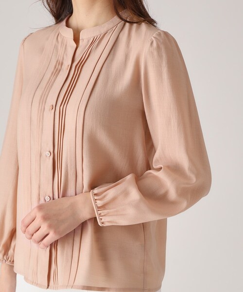 COUP DE CHANCE（クードシャンス）の「◆【洗える／シアー素材】タックデザインブラウス（シャツ/ブラウス・レディース・ネイビー/ホワイト/ベビーピンク・34/36/38/40）」の7枚目の写真