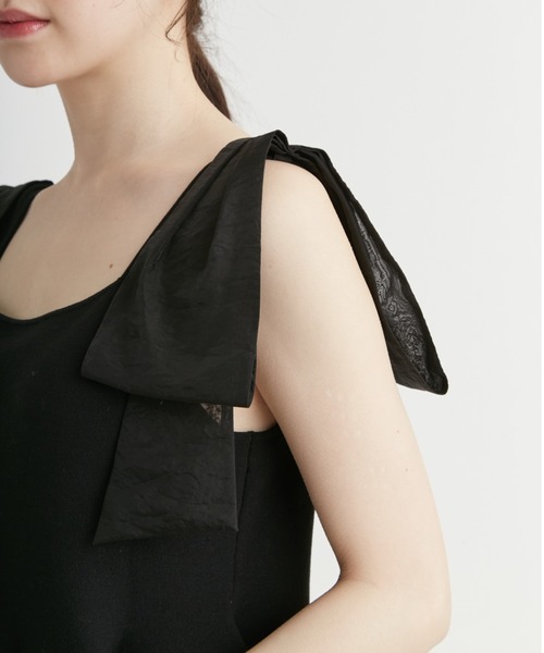 CELFORD(セルフォード)の「リボンショルダーペプラムニットプルオーバー(ニット/セーター・レディース・ブラック/ミント/モカ・FREE)」の12枚目の写真