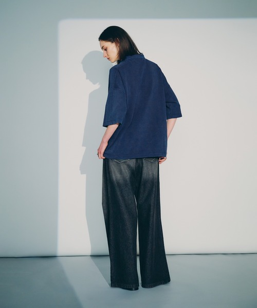 selle glant（セレグランテ）の「SNOW-WASHED KANOKO POLO SHIRT/スノーウォッシュカノコポロシャツ（ポロシャツ・メンズ・ブラック/ネイビー・MEDIUM/SMALL/LARGE）」の16枚目の写真