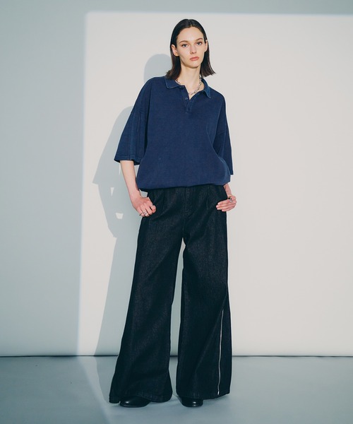 selle glant（セレグランテ）の「SNOW-WASHED KANOKO POLO SHIRT/スノーウォッシュカノコポロシャツ（ポロシャツ・メンズ・ブラック/ネイビー・MEDIUM/SMALL/LARGE）」の20枚目の写真