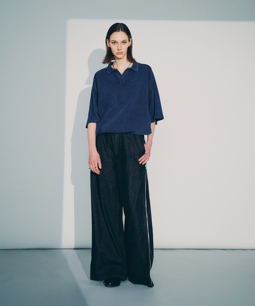 selle glant（セレグランテ）の「SNOW-WASHED KANOKO POLO SHIRT/スノーウォッシュカノコポロシャツ（ポロシャツ・メンズ・ブラック/ネイビー・MEDIUM/SMALL/LARGE）」の21枚目の写真