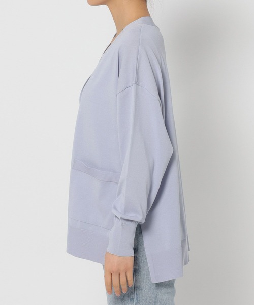 GLOBAL WORK（グローバルワーク）の「スッキレイさらさらVネックカーディガン長袖/288073（カーディガン/ボレロ・レディース・ホワイト×ブラック/ライトグリーン/ブラック系その他/ベージュ系その他/シルバー系その他/サックスブルー/グレイッシュベージュ・LARGE/MEDIUM/SMALL）」の18枚目の写真