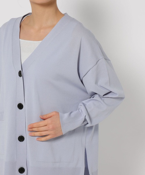 GLOBAL WORK（グローバルワーク）の「スッキレイさらさらVネックカーディガン長袖/288073（カーディガン/ボレロ・レディース・ホワイト×ブラック/ライトグリーン/ブラック系その他/ベージュ系その他/シルバー系その他/サックスブルー/グレイッシュベージュ・LARGE/MEDIUM/SMALL）」の22枚目の写真