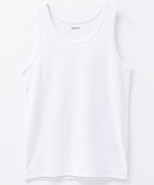 NAVY(ネイビー)の「NAVY テレコタンクトップ(タンクトップ・メンズ・ホワイト/ブラック/杢グレー/チャコールグレー・S/M/L/XL)」の2枚目の写真