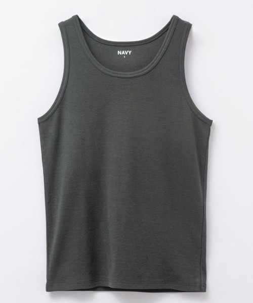 NAVY(ネイビー)の「NAVY テレコタンクトップ(タンクトップ・メンズ・ホワイト/ブラック/杢グレー/チャコールグレー・S/M/L/XL)」の1枚目の写真