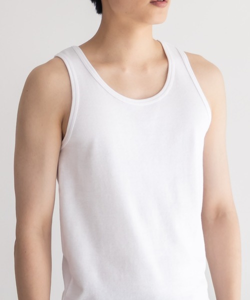 NAVY(ネイビー)の「NAVY テレコタンクトップ(タンクトップ・メンズ・ホワイト/ブラック/杢グレー/チャコールグレー・S/M/L/XL)」の5枚目の写真