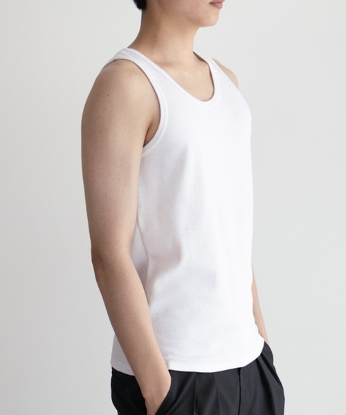 NAVY(ネイビー)の「NAVY テレコタンクトップ(タンクトップ・メンズ・ホワイト/ブラック/杢グレー/チャコールグレー・S/M/L/XL)」の8枚目の写真