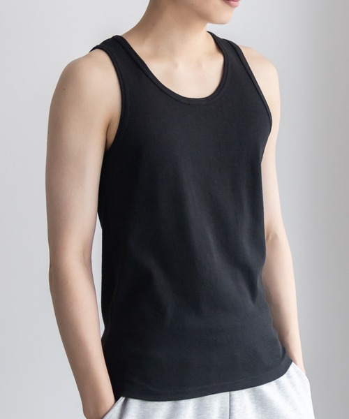 NAVY(ネイビー)の「NAVY テレコタンクトップ(タンクトップ・メンズ・ホワイト/ブラック/杢グレー/チャコールグレー・S/M/L/XL)」の12枚目の写真