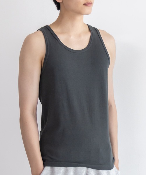 NAVY(ネイビー)の「NAVY テレコタンクトップ(タンクトップ・メンズ・ホワイト/ブラック/杢グレー/チャコールグレー・S/M/L/XL)」の15枚目の写真
