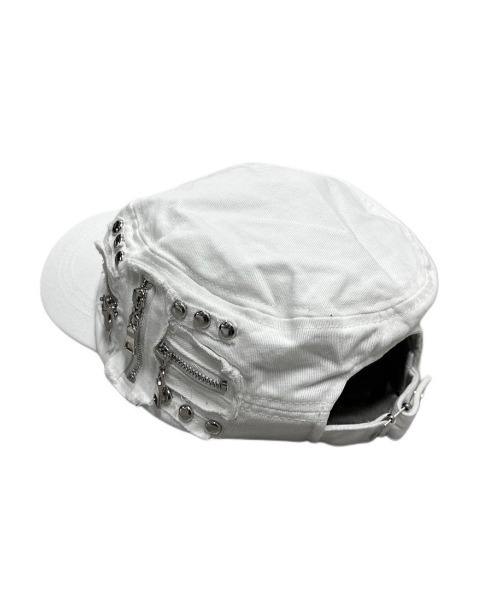 XU（エックスユー）の「【Never mind the XU】studs denim cap / 【ネバーマインド ザ エックスユー】スタッズデニムキャップ（キャップ・レディース・ホワイト/チャコール・ONE SIZE）」の9枚目の写真