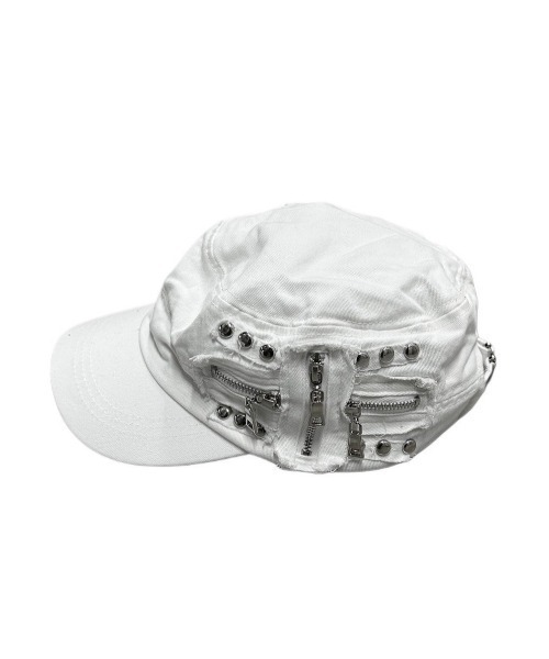 XU（エックスユー）の「【Never mind the XU】studs denim cap / 【ネバーマインド ザ エックスユー】スタッズデニムキャップ（キャップ・レディース・ホワイト/チャコール・ONE SIZE）」の8枚目の写真