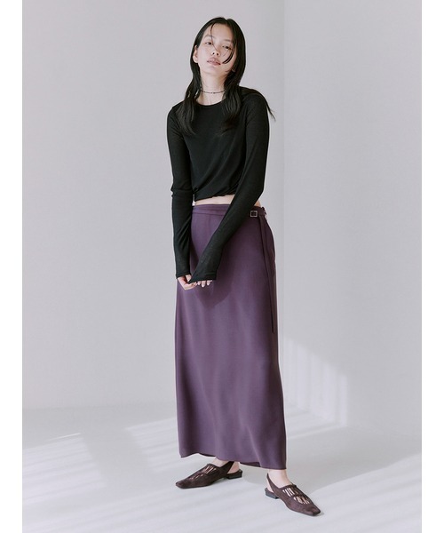 MIESROHE（ミースロエ）の「ﾍﾞﾙﾄﾏｷｼｽｶｰﾄ（スカート・レディース・グレー/ワインレッド/ブラック・0/1）」の3枚目の写真