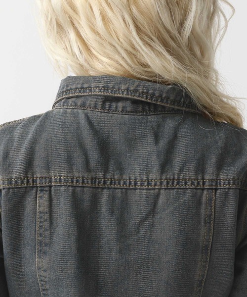 FOREVER 21（フォーエバー トゥエンティーワン）の「【2025SS】半袖ヴィンテージライクデニムワンピース（ワンピース・レディース・ネイビー/ブルー・SMALL/MEDIUM）」の14枚目の写真