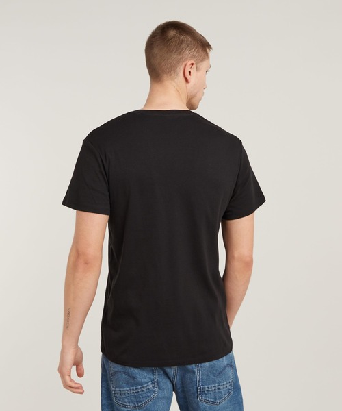 G-STAR(ジースター)の「BASE V-NECK T-SHIRT 2-PACK/ベーシックデザインVネックパックTシャツ/2枚組(Tシャツ/カットソー・メンズ・ダークブラック/ホワイト・MEDIUM/SMALL/LARGE)」の3枚目の写真