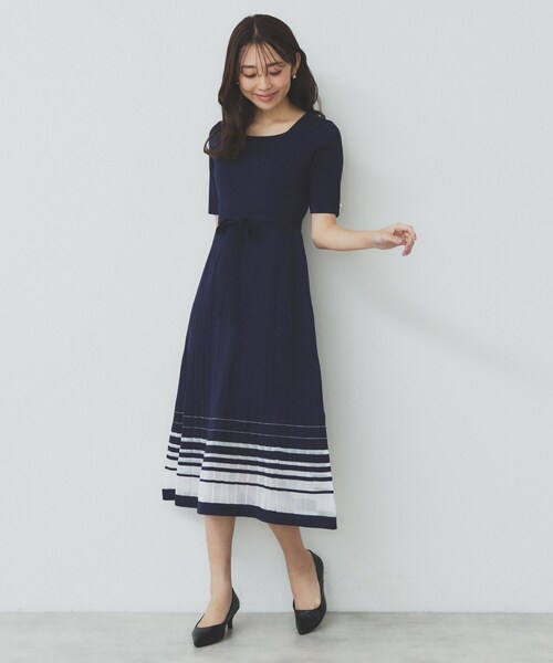 index(インデックス)の「シアーラインニットワンピース【UV/洗濯機洗い可】(ワンピース・レディース・ネイビー/ライトパープル/オレンジ系/ナチュラル・36/38/40/42)」の17枚目の写真