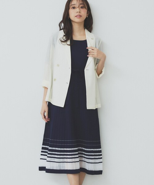 index(インデックス)の「シアーラインニットワンピース【UV/洗濯機洗い可】(ワンピース・レディース・ネイビー/ライトパープル/オレンジ系/ナチュラル・36/38/40/42)」の18枚目の写真