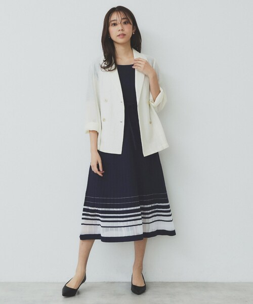 index(インデックス)の「シアーラインニットワンピース【UV/洗濯機洗い可】(ワンピース・レディース・ネイビー/ライトパープル/オレンジ系/ナチュラル・36/38/40/42)」の19枚目の写真