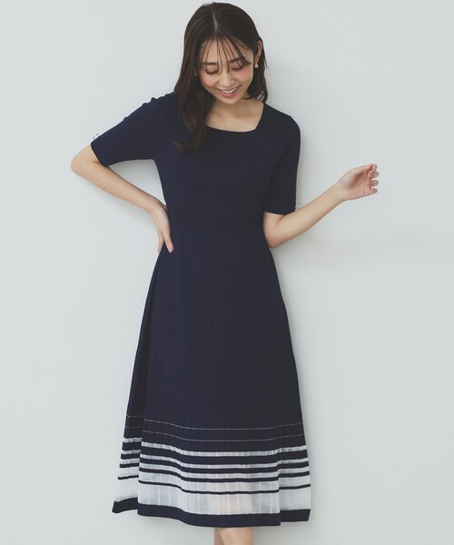 index(インデックス)の「シアーラインニットワンピース【UV/洗濯機洗い可】(ワンピース・レディース・ネイビー/ライトパープル/オレンジ系/ナチュラル・36/38/40/42)」の20枚目の写真